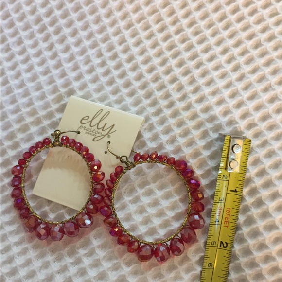 Red Crystal Hoops - Picture 4 of 4